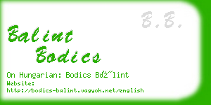 balint bodics business card